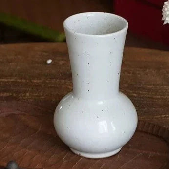 Handgefertigte Keramikvase in Smaragdgrün und Weiß